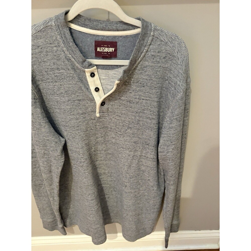 Alesbury Men's Heritage Style Henley Thermal Shirt Sz XL Gray 1/4 Zip Elevarted - Picture 8 of 12